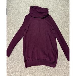 Cynthia Rowley Merino Wool Cowl Neck Sweater Womens Small Burgundy￼